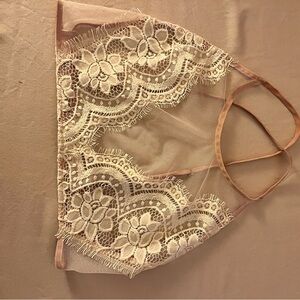 Lace Bralette in Cream and Tan
